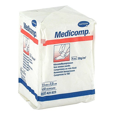 Hartmann 4218237 Medicomp Vliesstoffkompresse, Unsteril, 4fach, 7.5cm x 7.5cm, 100 Stück im Sale